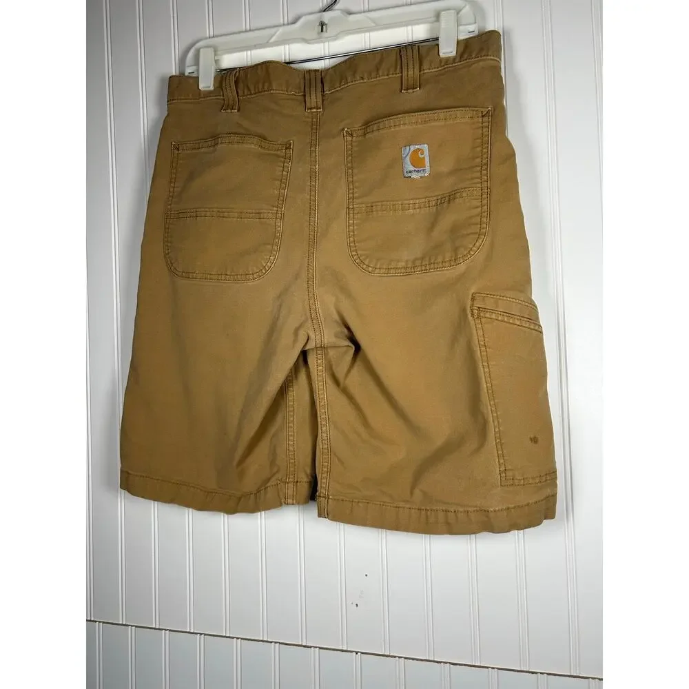 Carhartt Shorts Men Size 32 Brown khaki Rugged Flex Rigby 102514 Relaxed Fit